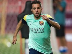 Jordi Alba durante un entrenamiento del Barcelona en su gira por Asia. AFP /