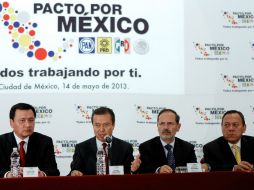 Los líderes del PRI, PAN y PRD se reúnen con el titular de la Segob para retomar las actividades del Pacto. ARCHIVO /