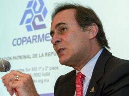 Juan Pablo Castañón, presidente nacional de la Coparmex presentó la propuesta. NTX /