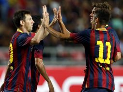 Así celebró el cuadro europeo un triunfo más en la pretemporada. AFP /