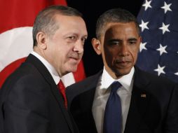 Recep Tayyip Erdogan (i) y Barack Obama (d) acuerdan coordinación para promover intereses bilaterales. ARCHIVO /