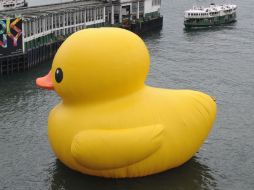 El último vuelo del pato de goma gigante lo llevó a Hong Kong; su próxima parada será lejos del mar, en Beijing. ARCHIVO /