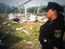 Personal de Seguridad Ciudadana del Edomex resguardó el lugar de la explosión. TOMADA DE @NemeSSC  /