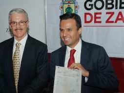El presidente municipal de Zapopan, Héctor Robles Peiro, y el secretario de Salud de Jalisco (i). ESPECIAL /