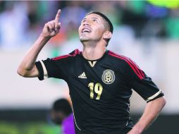 ''El Cepillo'' Peralta hizo dos anotaciones anoche ante los Elefantes africanos en su regreso a la Selección nacional. MEXSPORT /