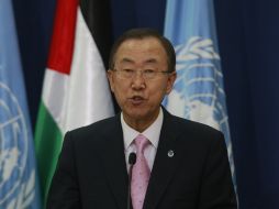 El secretario general de la ONU, Ban Ki-moon, llegó a Ramala para respaldar el diálogo de paz. AP /