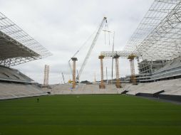 Vista de la construcción del estadio Itaquerao en Sao Paulo para el próximo mundial. AFP /