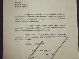 La misiva, en papel membretado con el escudo de México, fue firmada por el mandatario. ESPECIAL /