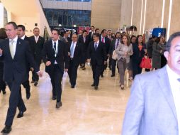 Los diputados también se vieron obligados a sesionar en el Centro Banamex debido a las manifestaciones de la CNTE. NTX /