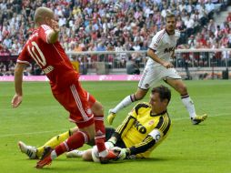 La mayor parte del partido, el Bayern tuvo en su poder el balón pero sin mucha profundidad. AFP /