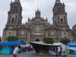 La CNTE mantiene un plantón en el Zócalo capitalino. NTX /