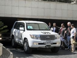 Los inspectores de las Naciones Unidas se dirigen a la zona del ataque en Damasco. AP /