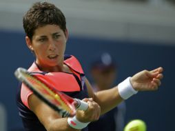 Suárez es la única española que continúa en el torneo. AP /