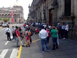 Integrantes de las Bases Magisteriales se manifestaron en el Centro tapatío en rechazo a la reforma educativa.  /