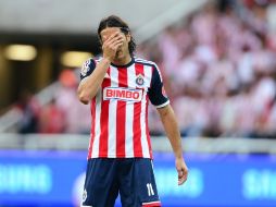 Aldo de Nigris se lamenta tras fallar una acción en el partido contra Toluca. MEXSPORT /