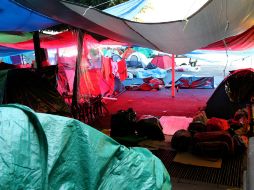 Aspecto del plantón que los maestros mantienen en el Zócalo capitalino. NTX /