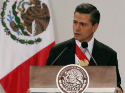 El Presidente Enrique Peña Nieto durante su mensaje en la Residencia Oficial de Los Pinos. NTX /