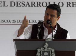 El mandatario estatal acudió al municipio de Colotlán para entregar apoyos escolares. ARCHIVO /