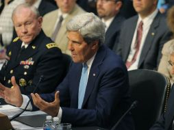 John Kerry durante su intervención en el Senado para pedir que se aprobase el ataque militar a Siria. NTX /