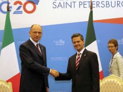 Encuentro con el Excmo. Sr. Enrico Letta, Presidente del Consejo de Ministros de Italia., comenta en su página oficial Peña Nieto. ESPECIAL /