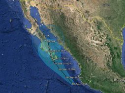 El meteoro se desplaza a 19 kilómetros por hora hacia Baja California Sur. TOMADA DE SITIO OFICIAL  /