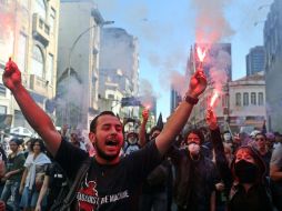 Un momento de la protesta llevada a cabo hoy en Río de Janeiro. EFE /