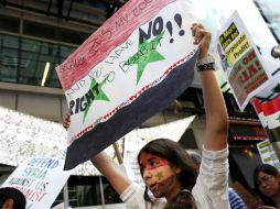 En Estados Unidos protestan contra la posible intervención militar en Siria. AP /