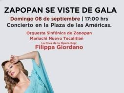 La italiana deleitará a los presentes a la Plaza de las Américas, a partir de las 17:00 horas. ESPECIAL /