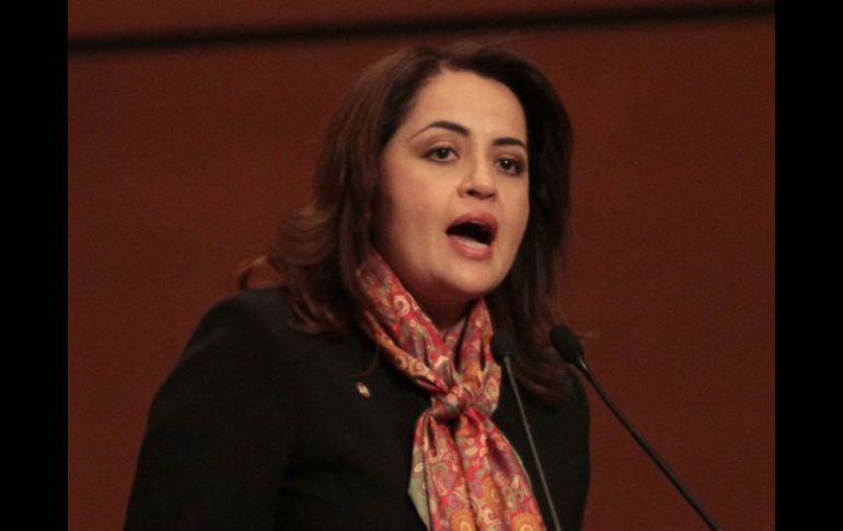 Ana Lilia Herrera dirigente del Movimiento Territorial priista insiste en 'informar bondades de la reforma'. ARCHIVO /