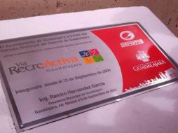 La placa ubicada en el Parque Revolución, conocido como Rojo.  /