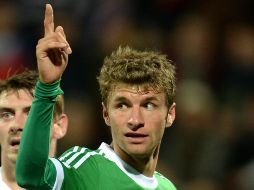 Müller celebra el tercer gol del equipo alemán. AFP /