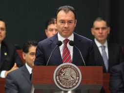 El secretario de Hacienda y Crédito Público, Luis Videgaray Caso, comparece ante el pleno de la Cámara de Diputados. ARCHIVO /