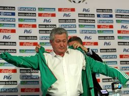 Víctor Manuel Vucetich, durante su presentación como el nuevo director técnico de la Selección Mexicana. EFE /