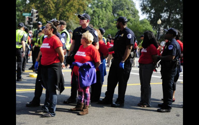 Se trata del primer acto de desobediencia civil pacífico para demandar una reforma migratoria. NTX /