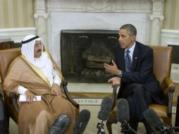 El mandatario recibió este viernes en la Casa Blanca al emir de Kuwait, Sheik Sabah Al-Ahmad. AP /