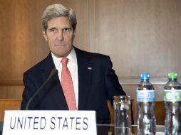 John Kerry, minutos antes de comenzar el encuentro con el canciller ruso Sergei Lavrov. NTX /