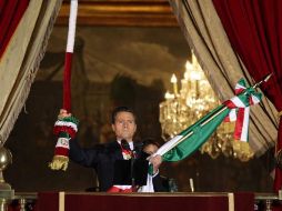 El Presidente Enrique Peña Nieto durante la ceremonia del Grito de Independencia desde Palacio Nacional. NTX /