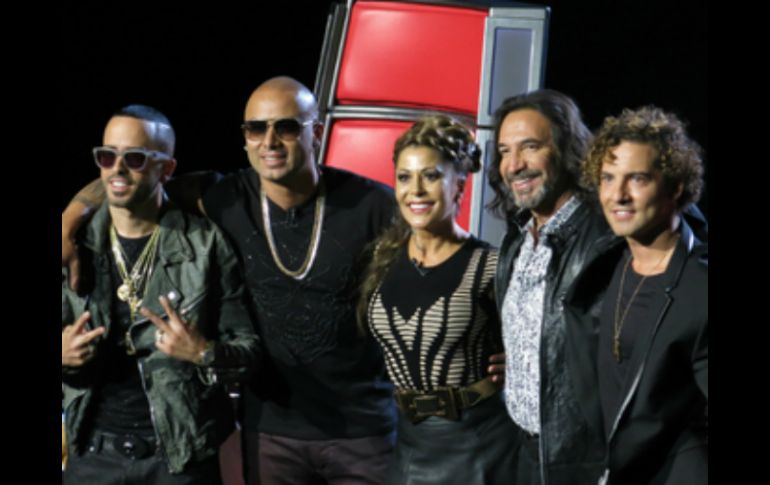 Wisin y Yandel, Alejandra Guzmán, Marco Antonio solís y David Bisbal son los coaches de ''La Voz... México 3''. EL INFORMADOR /