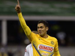 Andrés Andrade, del América, celebra su gol ante el Sporting San Miguelito de Panamá. AFP /