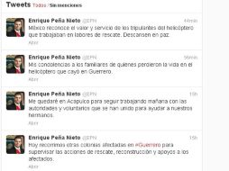 El mandatario da sus condolencias mediante Twitter. ESPECIAL /