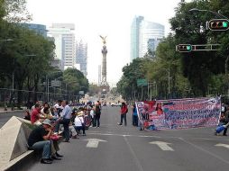 Imagen que muestra el Paseo de la Reforma, durante la protesta de la CNTE. Foto: @SSPDF_TRANSITO ESPECIAL /