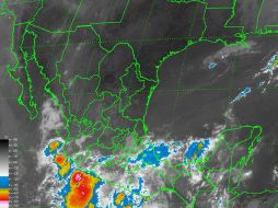 Imagen de satélite infrarroja que muestra la posición de la baja presión en costas del Pacífico mexicano: Foto: SMN. ESPECIAL /