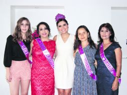 Anfitrionas. Reneé López, María Guadalupe Gómez Partida de López, Azucena Garibay, Romy Garibay y Beatriz Villalobos de Garibay.  /