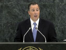 José Antonio Meade se presenta ante la Asamblea General de la ONU en nombre del Presidente Peña Nieto. AP /