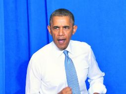 Obama habla de la Ley de Asistencia Asequible, en el Prince George’s Community College, en Largo, Maryland. AFP /