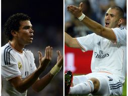 Pepe y Benzema se recriminaron su desempeño en el terreno en la derrota del Real Madrid frente al Atlético. ESPECIAL /