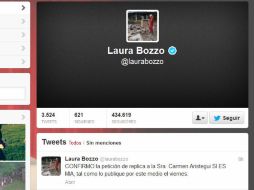 Esta tarde confirmó mediante esta red social, que sigue en pie la petición de réplica a la periodista. ESPECIAL /