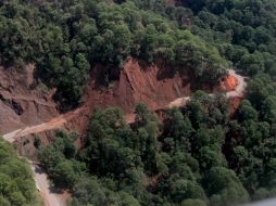 La tormenta tropical ''Manuel'' dejó daños en carreteras de Guerrero. NTX /