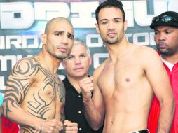 Miguel Cotto registró 153.2 libras y Delvin Rodríguez detuvo la báscula en el límite de los Superwelter, 154. ESPECIAL /