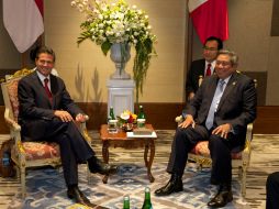 El Presidente Peña Nieto (i) junto a su homólogo de Indonesia, Susilo Bambang Yudhoyono (d). NTX /